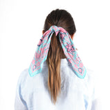 Blooming Peonies Bandana - Teal