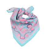 Blooming Peonies Bandana - Teal