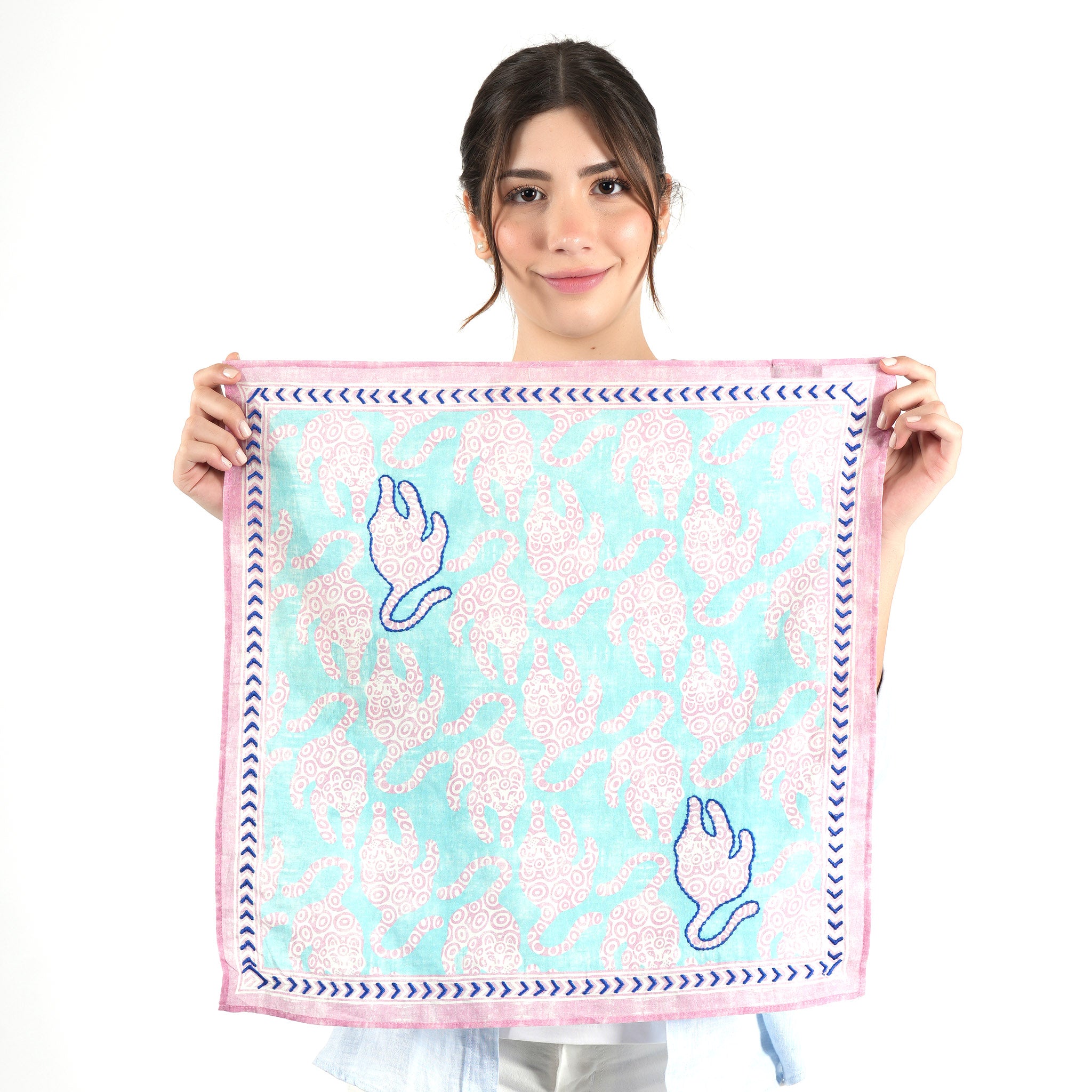 Tropical Wildcat Bandana - Teal