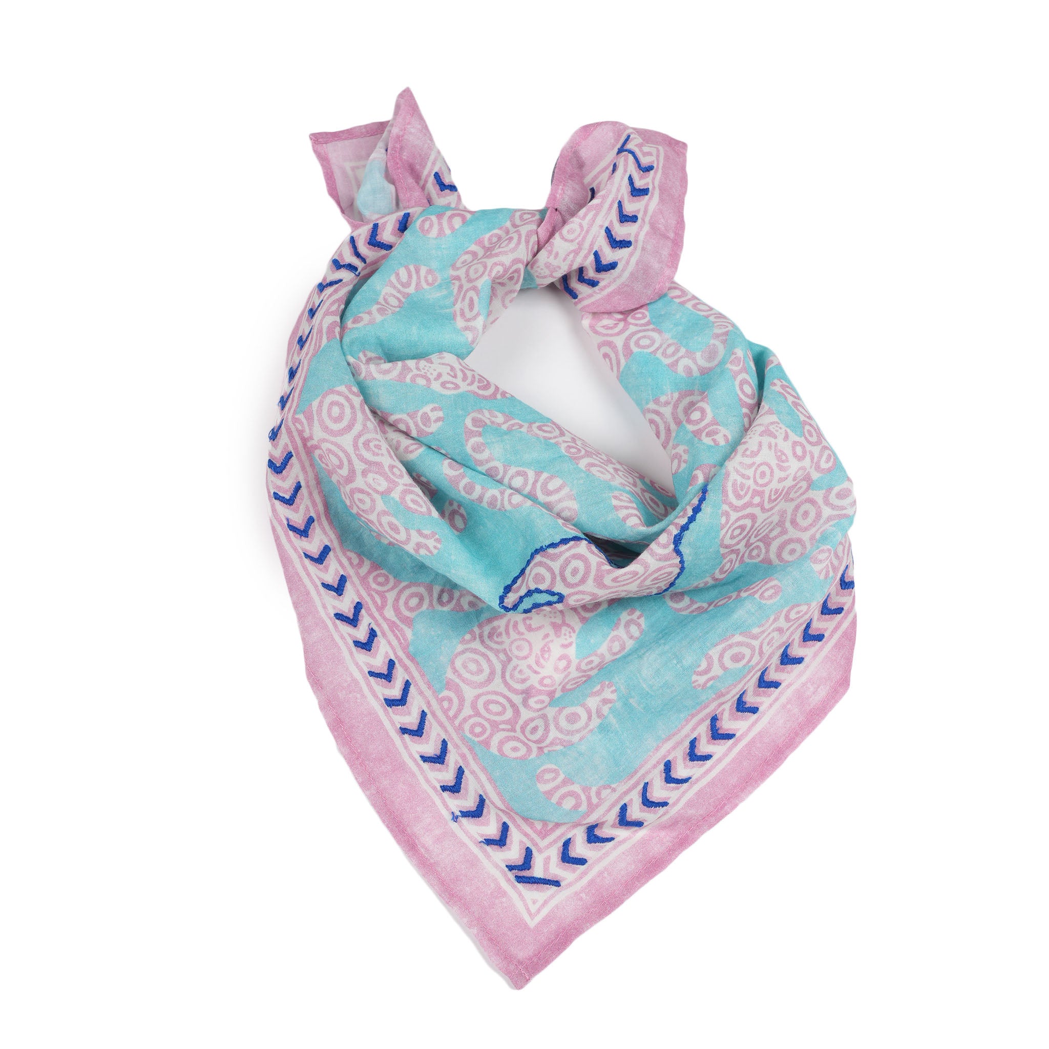 Tropical Wildcat Bandana - Teal