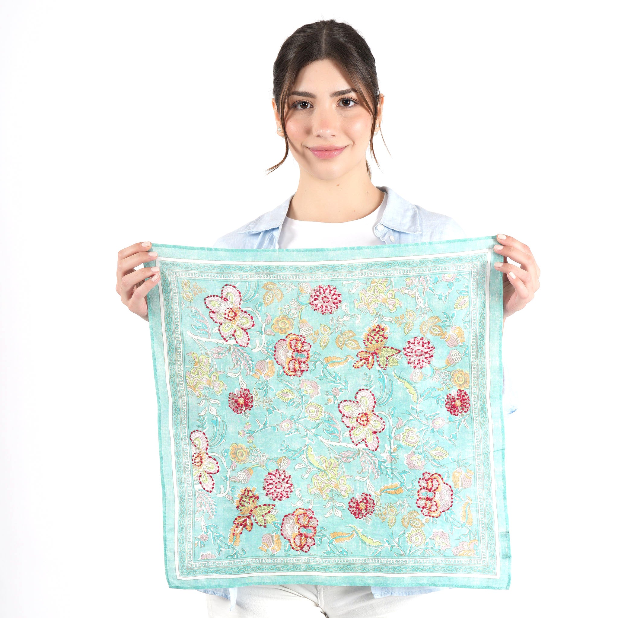 Blossom Reverie Bandana - Teal