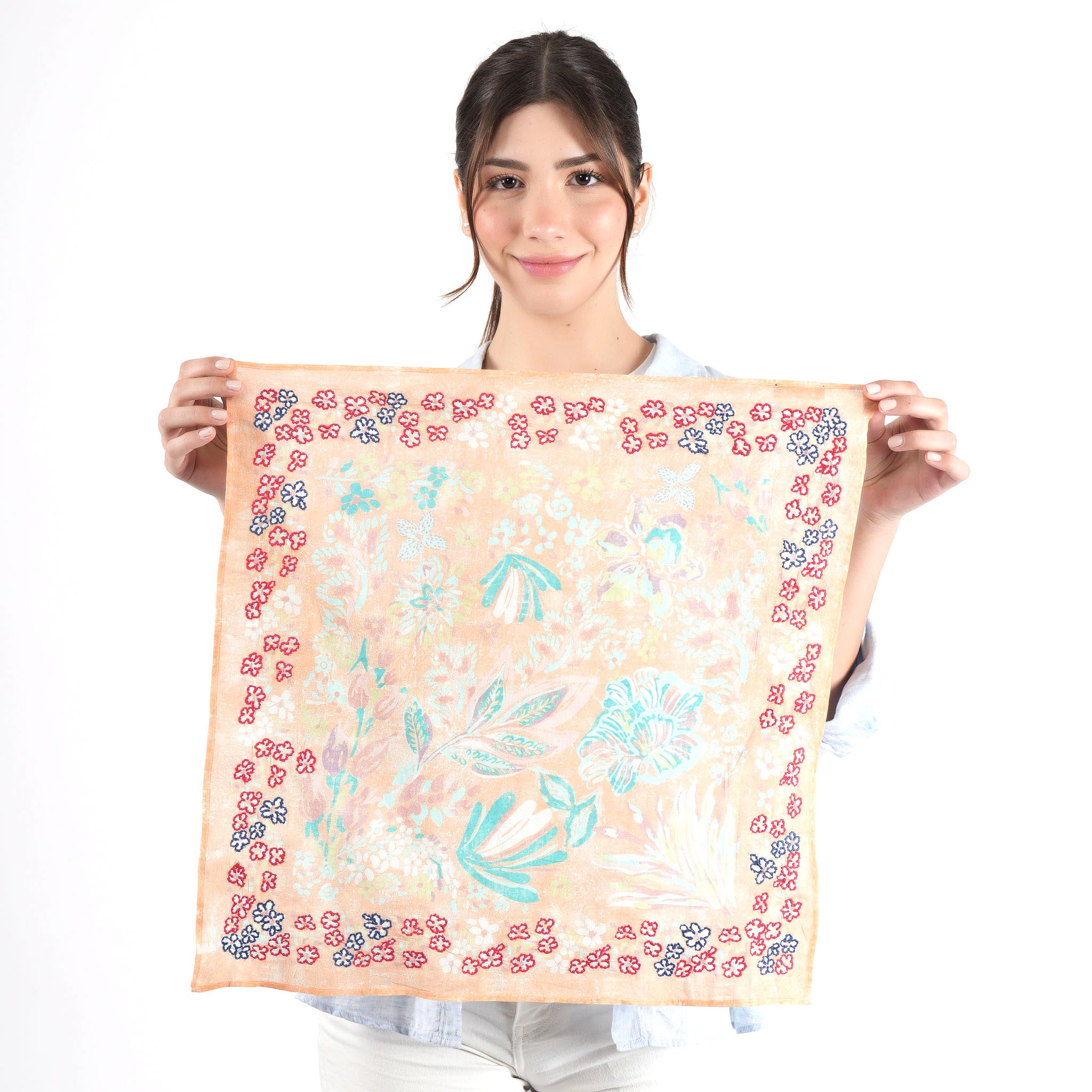 Garden Veil Bandana - Creamy Orange