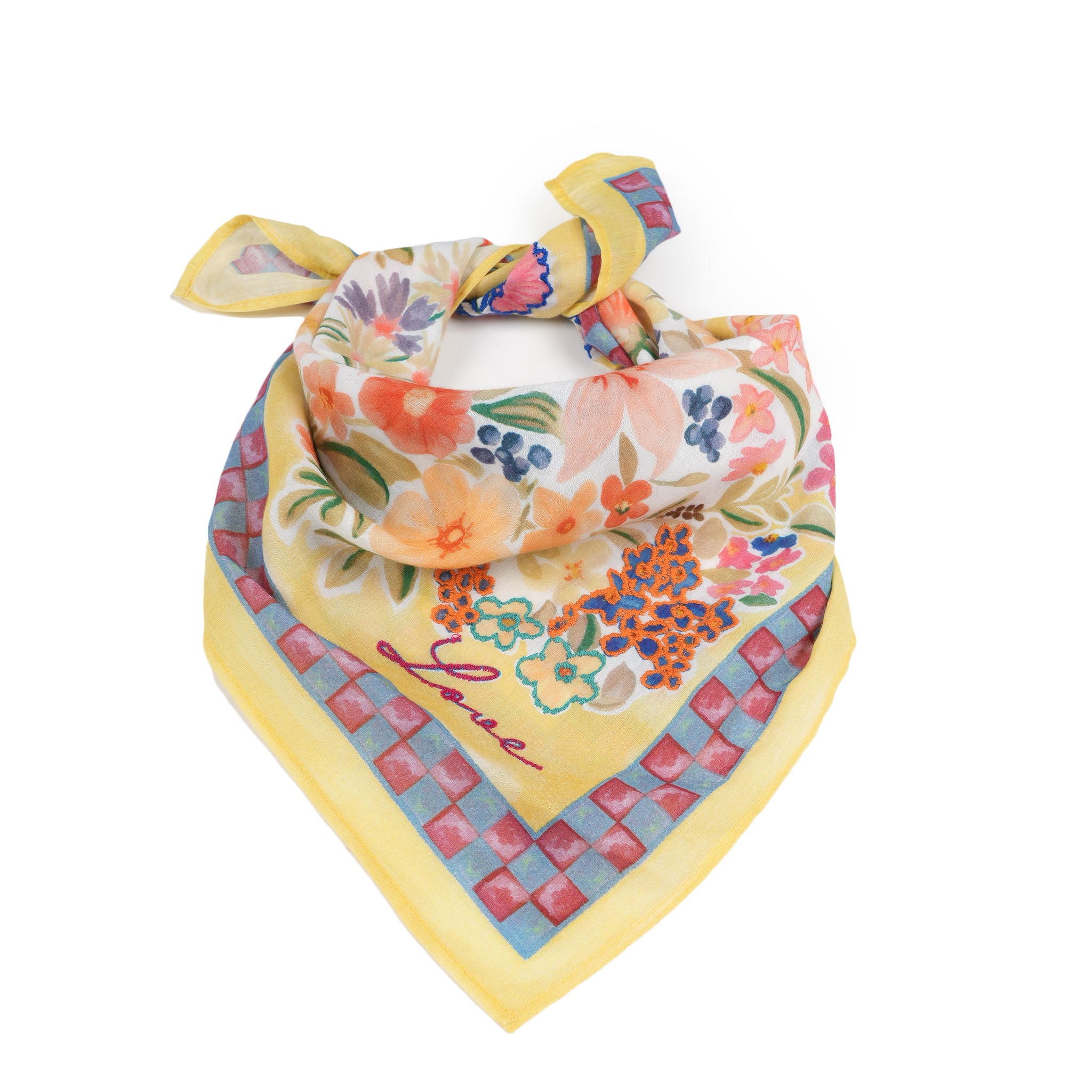 Bloom with Grace and Love Bandana - Yellow