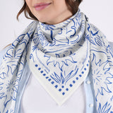 Rio Azul Embroidered Square Scarf - Indigo