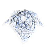 Rio Azul Embroidered Square Scarf - Indigo