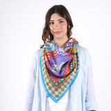 Curated Curiosities Square Scarf - Teal