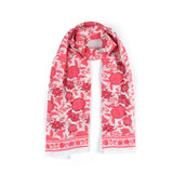 Blooming Peonies Scarf - Red