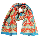 Sunburst Geometry Scarf - Blue Red