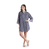 Enchanted Bloom Shirt Dress- Navy