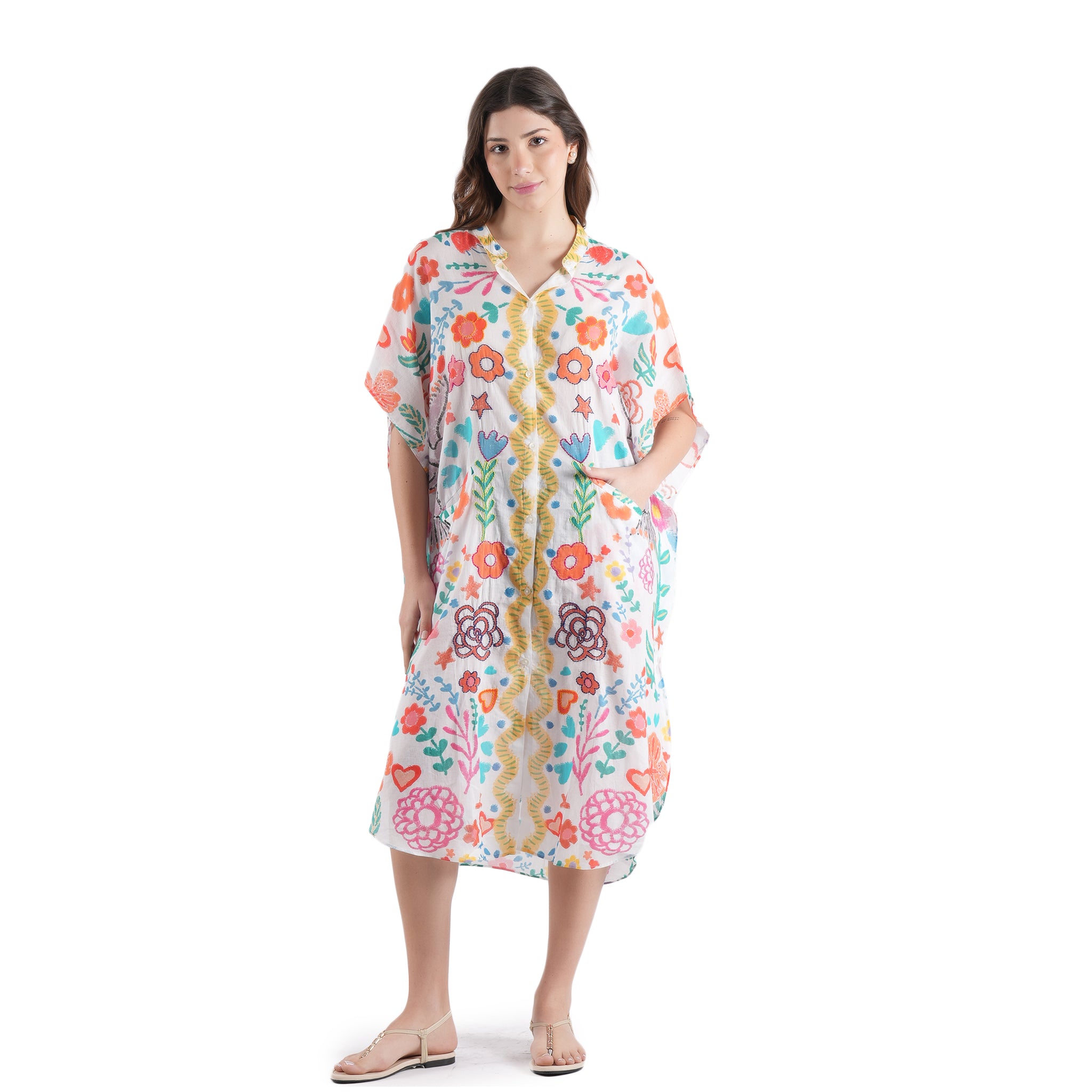 Sacred Heart Garden Shirt Dress - Ivory