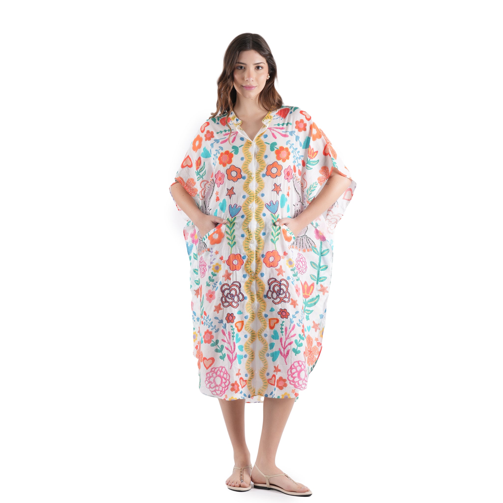 Sacred Heart Garden Shirt Dress - Ivory