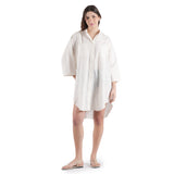 Moonflower Embroidered Shirt Dress - White