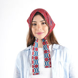 Paisley Reversible Hair Scarf - Red
