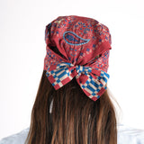Paisley Reversible Hair Scarf - Red