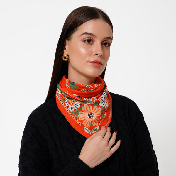 Dinara Mirtalipova Anemone’s Charm Bandana in Orange