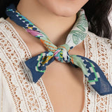 Petal Poetry Cotton Bandana - Navy