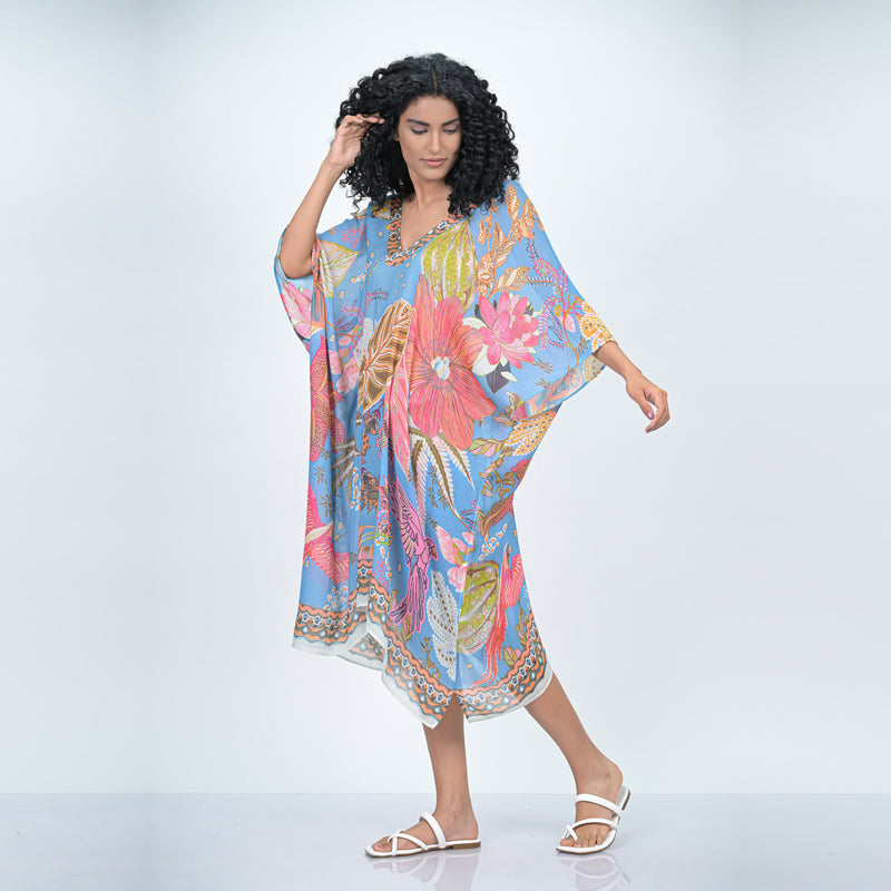 AMAZON FOREST CAFTAN - SKY BLUE