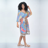 AMAZON FOREST CAFTAN - SKY BLUE