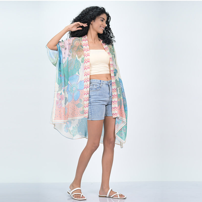 BOTANICAL BLOOM KIMONO - PEACH