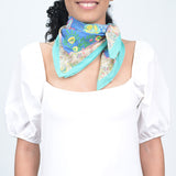 CHARMING FLORAL BANDANA - AZURE