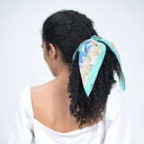 CHARMING FLORAL BANDANA - AZURE