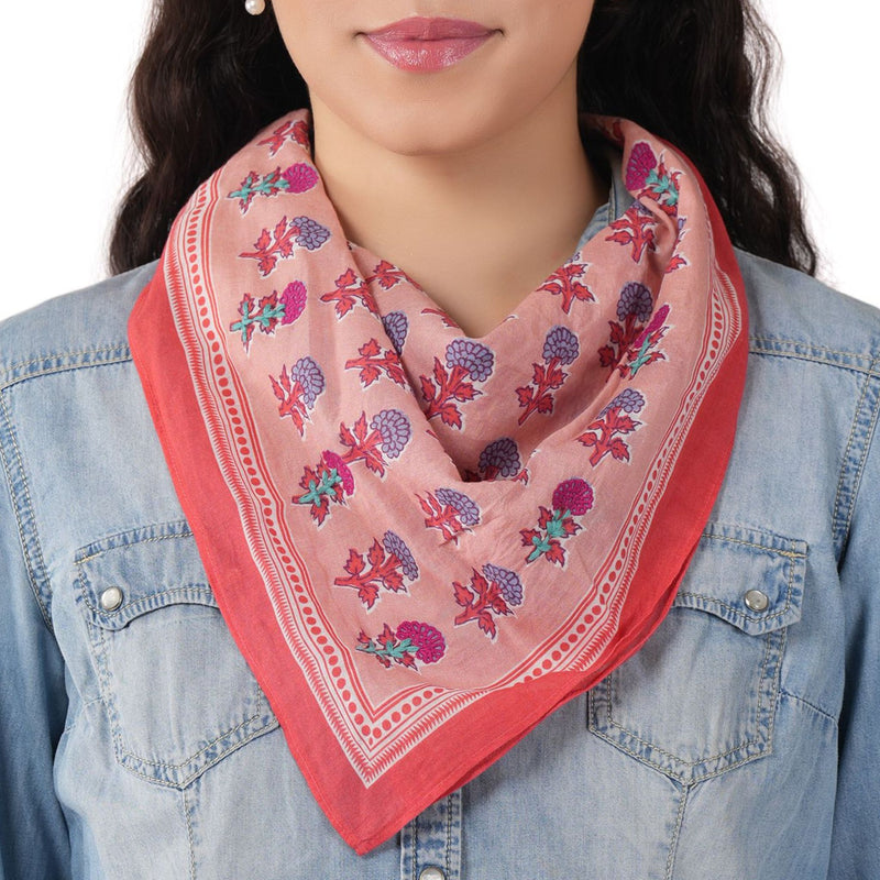 Chasing Petals Cotton Bandana - Rose Quartz