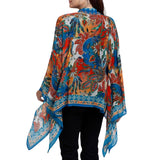 Desert Bloom Kimono Cardigan - Blue Red