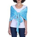 Diamond Stripe Tassel Scarf - Blue Ikat