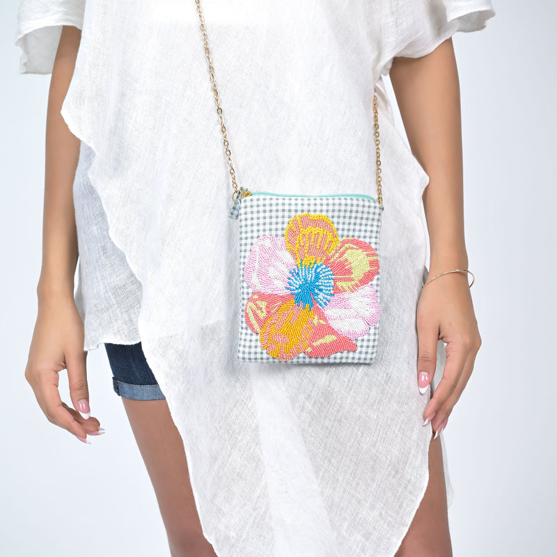 ENCHANTED FLOWER SLING BAG - WHITE