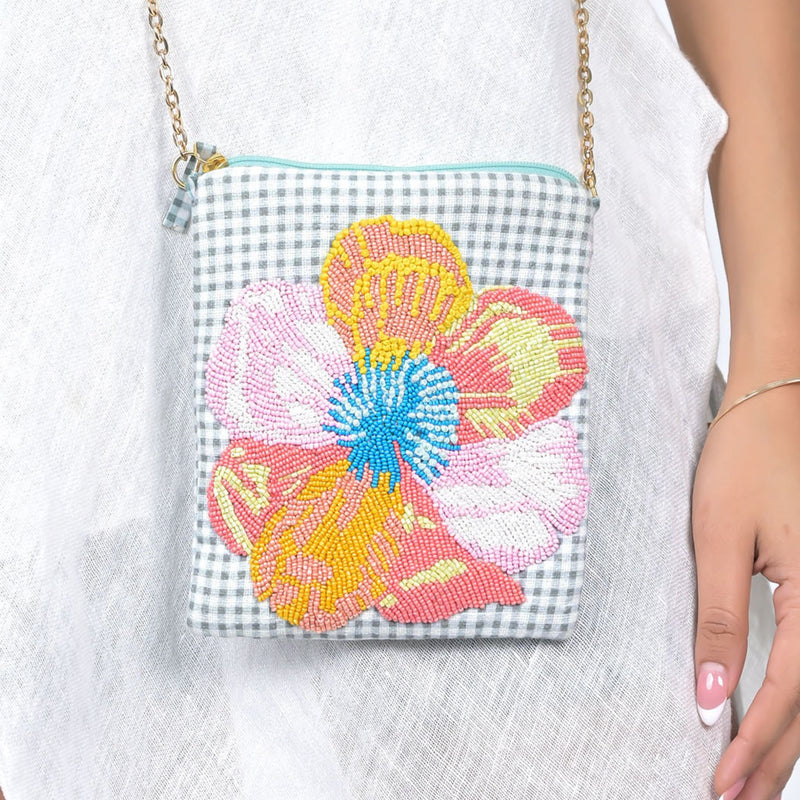 ENCHANTED FLOWER SLING BAG - WHITE