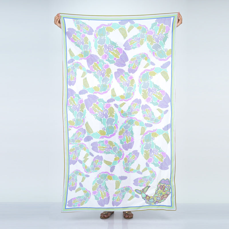 FISH PRINT SCARF - LILAC