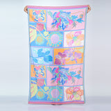 FLORAL PATCHWORK PRINT SCARF - FLAMINGO