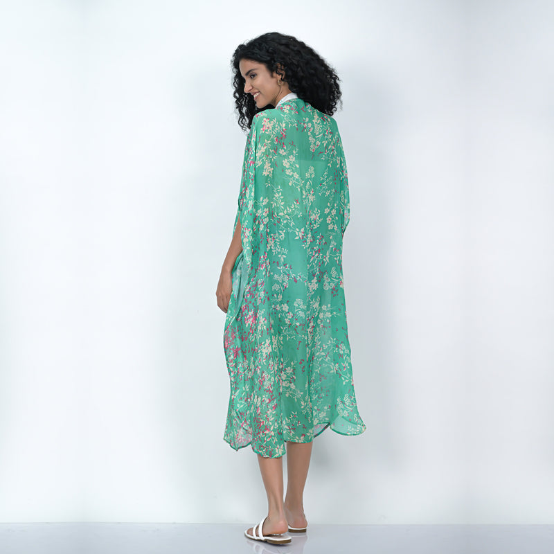 FOLIAGE HARMONY CAFTAN - GREEN