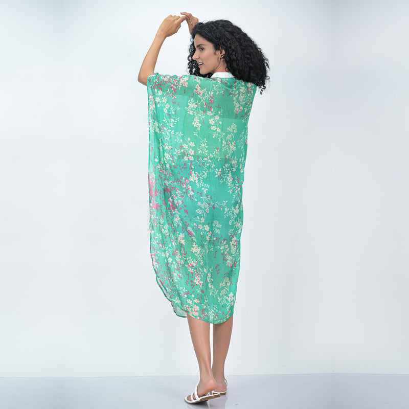 FOLIAGE HARMONY CAFTAN - GREEN