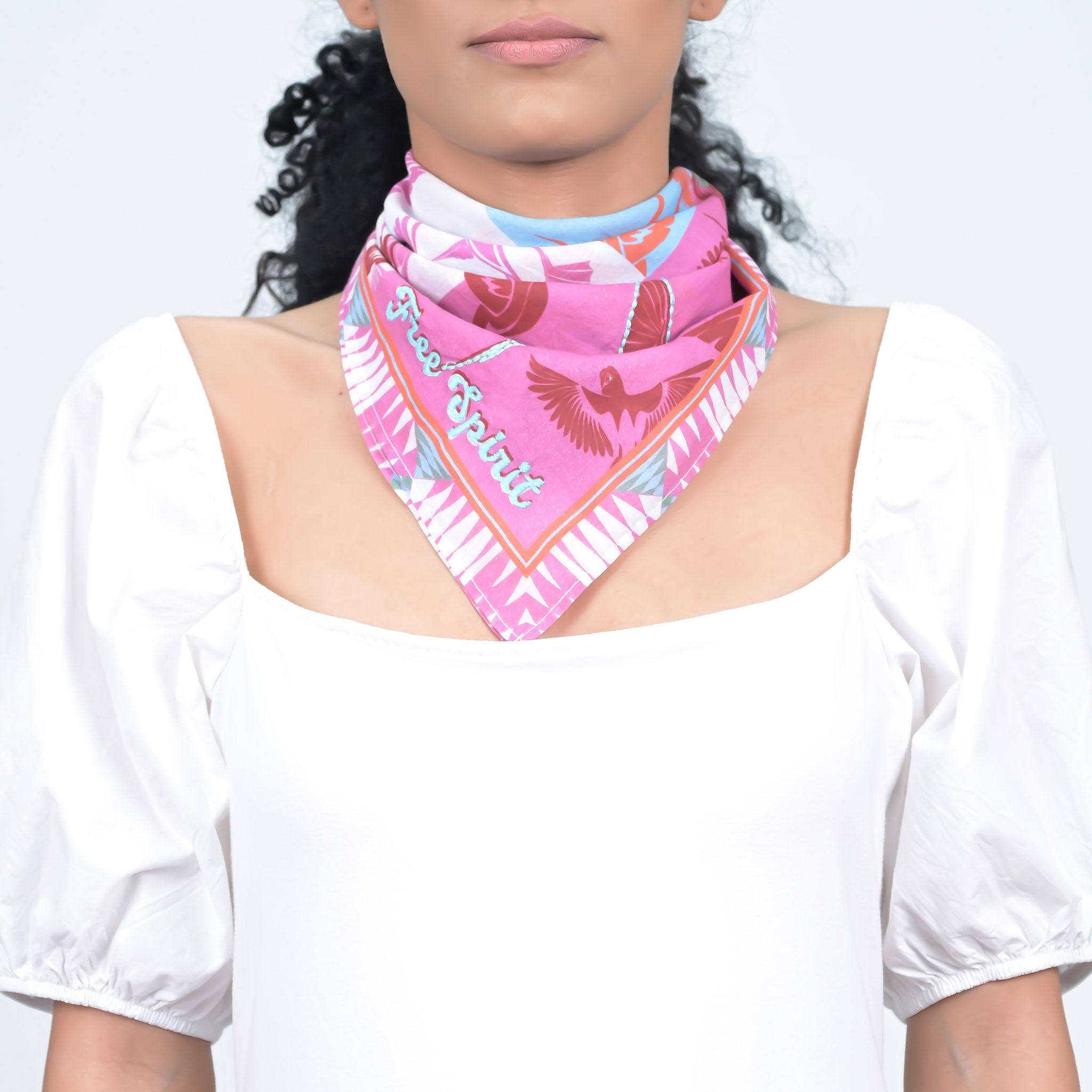 FREE SPIRIT BANDANA - GREY PINK