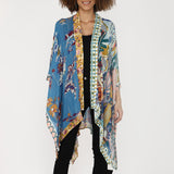 Floral Dance Kimono - Cobalt