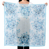 Floral Regency Square Scarf - Aqua