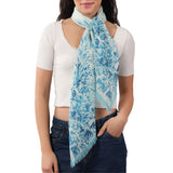 Floral Regency Square Scarf - Aqua