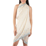 Florette Woven Cotton Scarf - Ecru