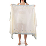 Florette Woven Cotton Scarf - Ecru