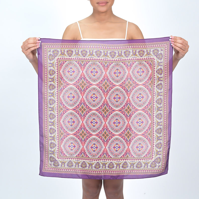 GEOMETRIC PRINT BANDANA - PURPLE