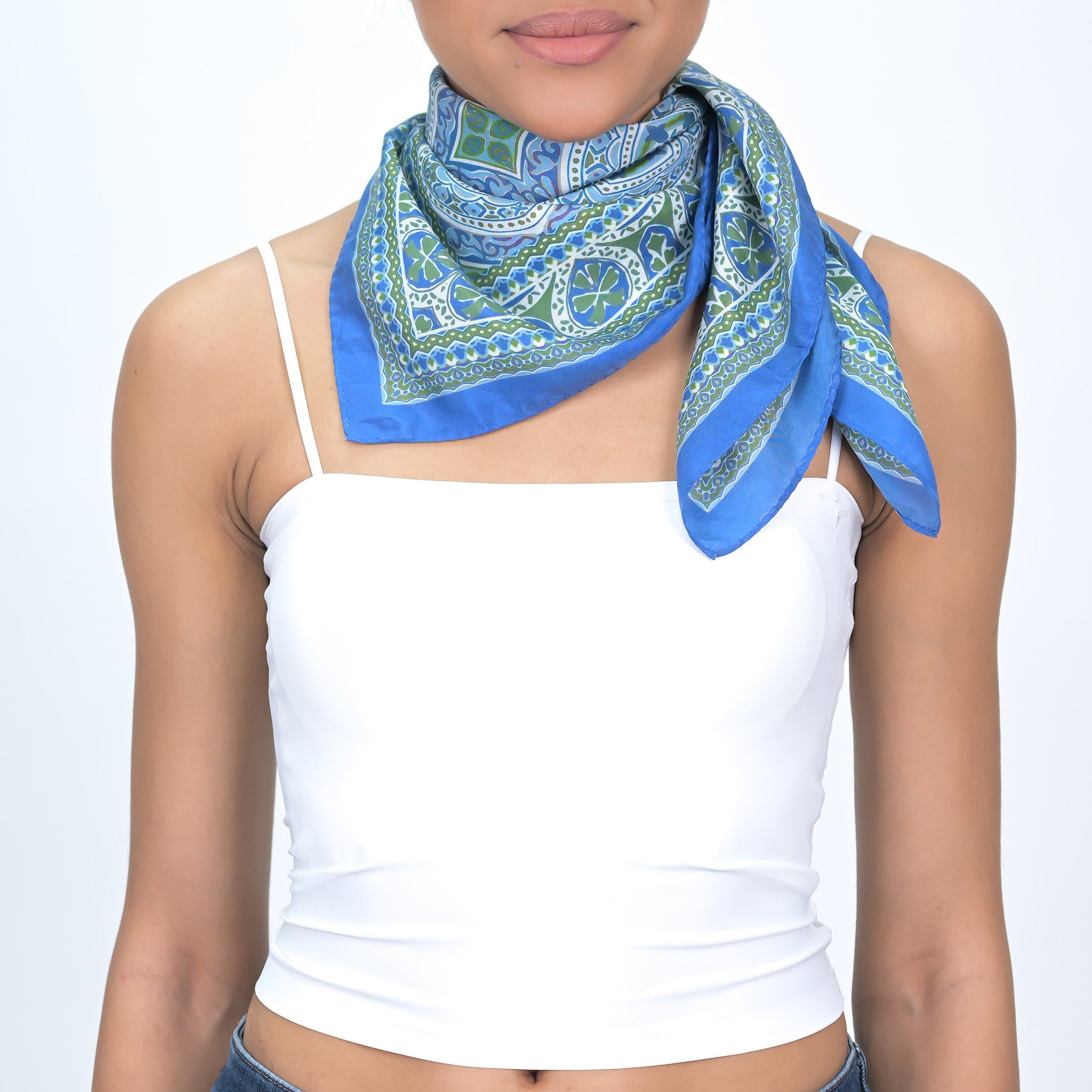 GEOMETRIC PRINT BANDANA - SKY