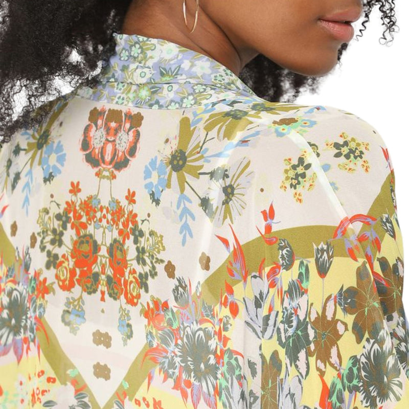 Garden Bloom Sheer Kimono - Grey