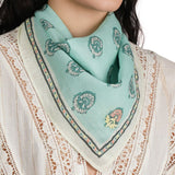 Soft Blossom Cotton Bandana - Sea Mist