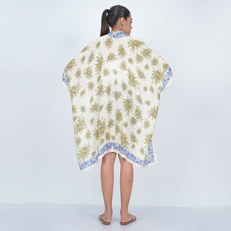 LEAF CASCADE KIMONO - YELLOW