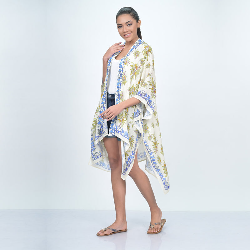 LEAF CASCADE KIMONO - YELLOW