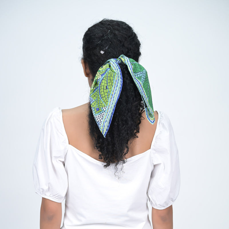 MOSAIC PRINT BANDANA - GREEN