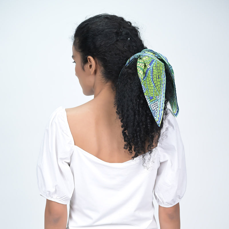 MOSAIC PRINT BANDANA - GREEN