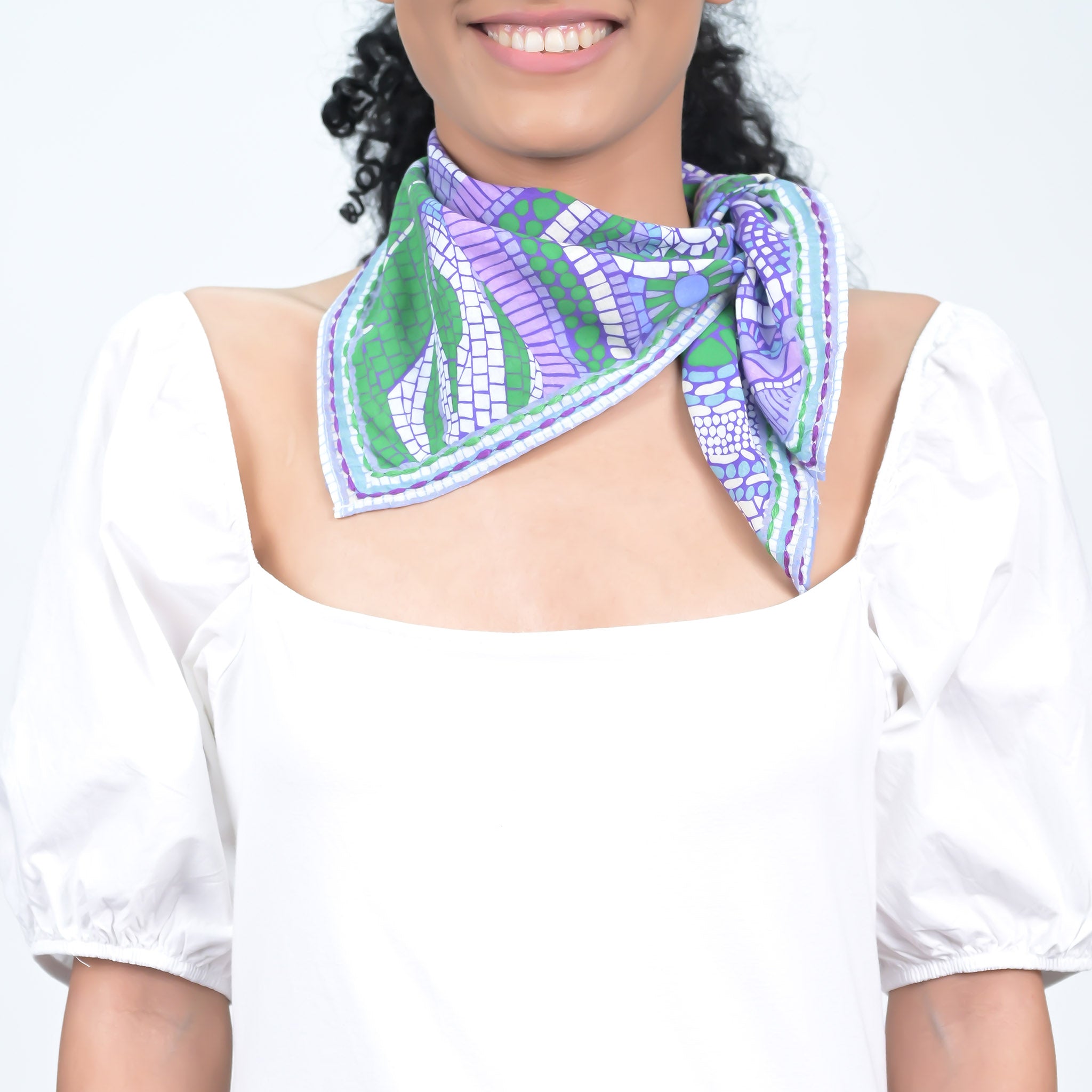 MOSAIC PRINT BANDANA - LAVENDER