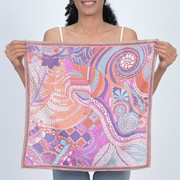 MOSAIC PRINT BANDANA - PURPLE